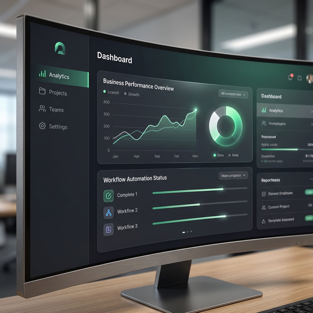 Professional AI business automation dashboard